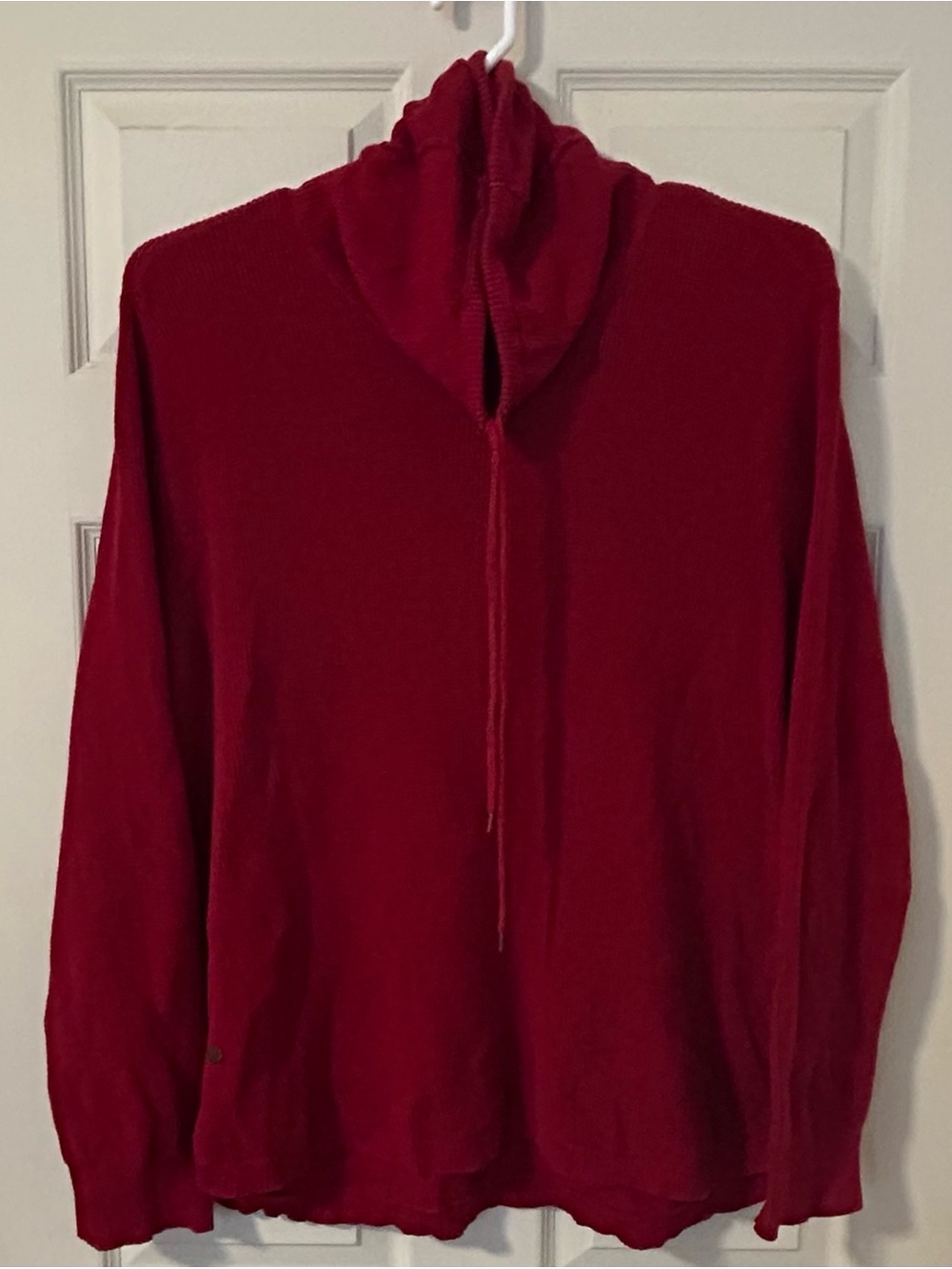 Lauren Ralph Lauren Red Hooded Cowl Neck Turtleneck Sweater 2X